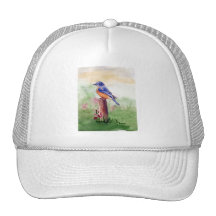 Chapeau de chanson d'oiseau bleu casquettes de camionneur