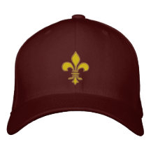 Chapeau de Fleur de lis Embroidered d'or Chapeau Brodé