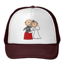 Chapeau de jeunes mariés casquettes de camionneur
