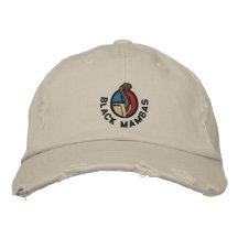 Chapeau de mambas noires casquettes brodées