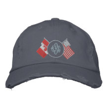 Chapeau de monogramme du Canada - USA Casquette De Baseball Brodée