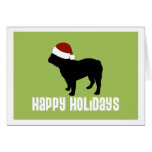 Chapeau de Père Noël de bouledogue français Carte De Vœux