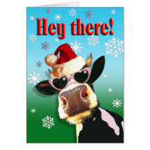 Chapeau de Père Noël de vache à Noël de Mooootiful Cartes De Vœux