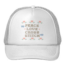 Chapeau de point de croix d'amour de paix casquette