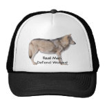 Chapeau debout de défenseur de faune de loup gris casquettes de camionneur
