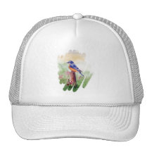 Chapeau d'éclaboussure de chanson d'oiseau bleu casquettes de camionneur