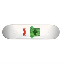 Chapeau d'étincelle du jour de St Patrick et moust Plateaux De Skateboards Customisés