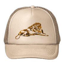 Chapeau d'or de lion casquette de camionneur