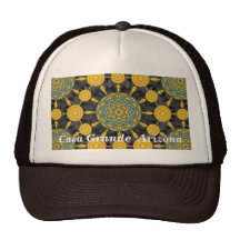 Chapeau d'or de rangée de mandala de pavot casquette