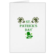 Chapeau du jour de St Patrick et trèfle (lumière) Carte De Vœux