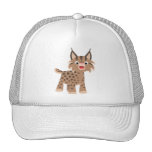 Chapeau heureux de Lynx de bande dessinée mignonne casquettes