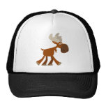 Chapeau heureux mignon de camionneur d'orignaux de casquettes