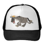 Chapeau heureux mignon de gnou de bande dessinée casquettes