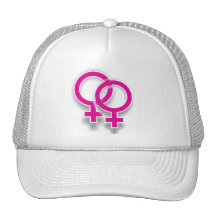 Chapeau lesbien d'amour de symbole femelle casquettes de camionneur