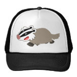 Chapeau mignon de blaireau de bande dessinée casquettes