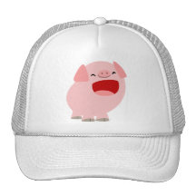 Chapeau mignon de porc de chant de bande dessinée casquettes de camionneur