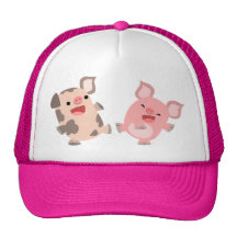 Chapeau mignon de porcs de bande dessinée de danse casquettes de camionneur