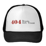 Chapeau non trouvé de cerveau de l'erreur 404 casquettes de camionneur