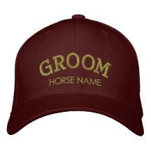 Chapeau personnalisé de marié de nom de cheval casquette de baseball brodée