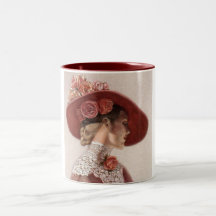 Chapeau rose de cru victorien élégant de Madame be Tasse À Café