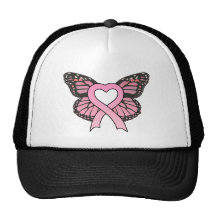 Chapeau rose de papillon de coeur de ruban casquettes