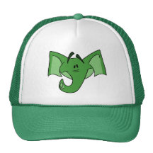 Chapeau vert d'éléphant casquettes de camionneur