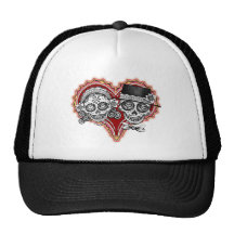 Chapeaux de couples de crâne de sucre casquette
