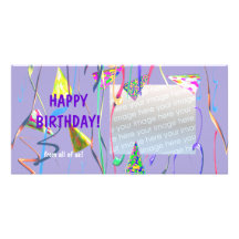 Chapeaux de partie de joyeux anniversaire modèle pour photocarte