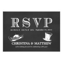 Chapeaux vintages de mariage de tableau de RSVP Cartons D'invitation