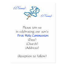 Chapelet Invitation-Bleu de première sainte commun Carte Postale