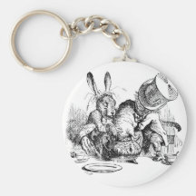 Chapelier, loir et lièvres fous de mars porte-clef