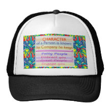Character of a person ... mesh hats