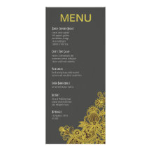 Charbon de bois aztèque de jaune de menu de dîner  cartons d'invitation personnalisés