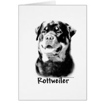 Charbon de bois de rottweiler cartes de vœux