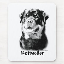 Charbon de bois de rottweiler tapis de souris