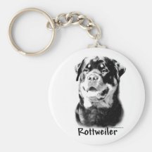 Charbon de bois Keychain de rottweiler Porte-clefs