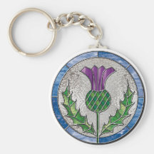 Chardon en verre porte-clefs
