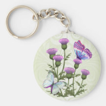 Chardons et papillons porte-clef