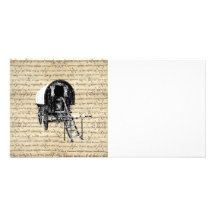 Chariot gitan vintage photocarte customisée