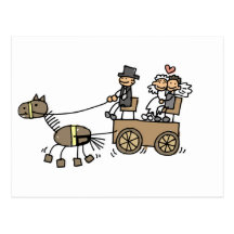 Chariot hippomobile pour des mariages carte postale