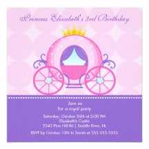 Chariot mignon d'invitation de fête d'anniversaire