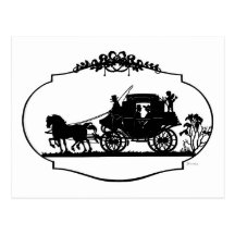 Chariot romantique Sillhouette Carte Postale