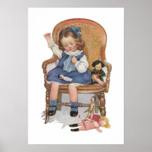 Chariots de couture de fille posters