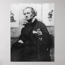 Charles Baudelaire avec les gravures, c.1863 Poster