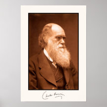 Charles Darwin, dédicacé Poster