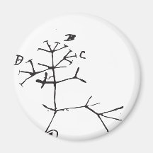 Charles Darwin - je pense (le noir) Magnets Pour Réfrigérateur