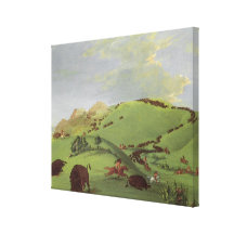 Chasse de Buffalo, bouche du Yellowstone par Catli Impression Sur Toile