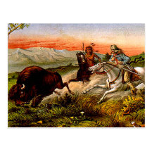 Chasse de Buffalo de PIÈCE EN T Carte Postale