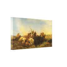 Chasse de Buffalo par Wimar, art occidental améric Toiles Tendues Sur Châssis