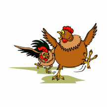 Chasse des poulets découpages en acrylique